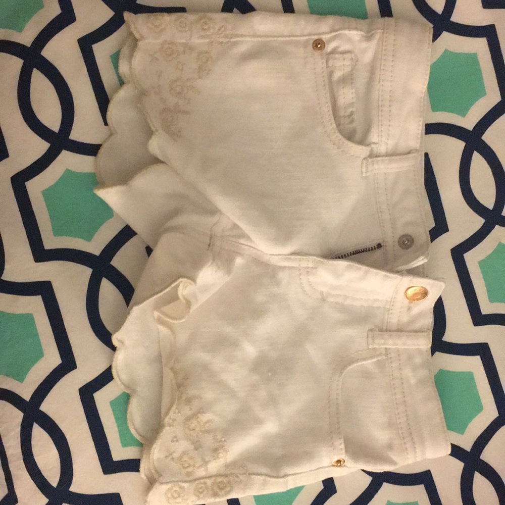 White jean shorts